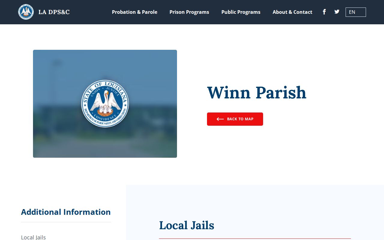 Official Winn Parish directory listing for Winnfield City Jail records and release contact